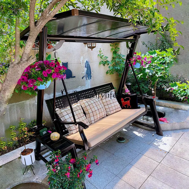 

Swing Outdoor Courtyard Home Double Rocking Chair Indoor Outdoor Balcony Hanging Basket Iron Art