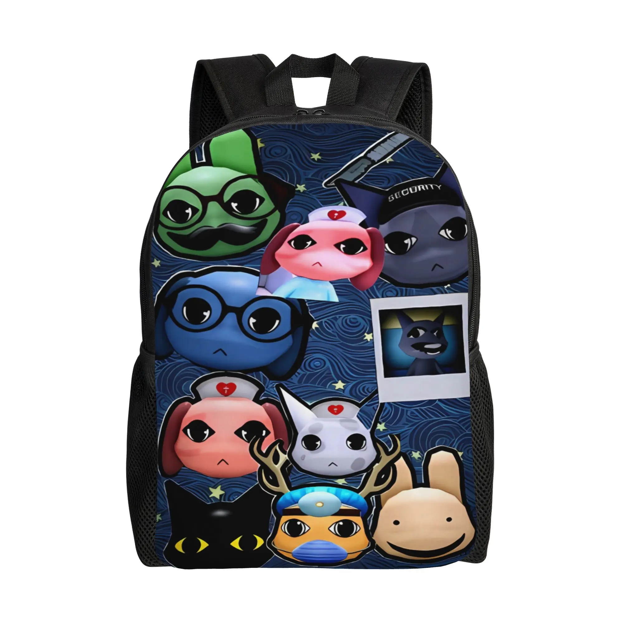Animal Hospital Multi Character Galaxy Cartoon Backpack Middle High College School Student Bookbag Men Women Daypack Hiking