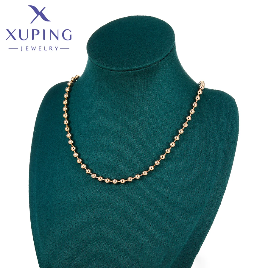 Xuping-Collier en Alliage de Cuivre avec Perle de 45cm pour Femme, Bijoux en Or, Cadeau Exquis, Nouvelle Collection, X000881921