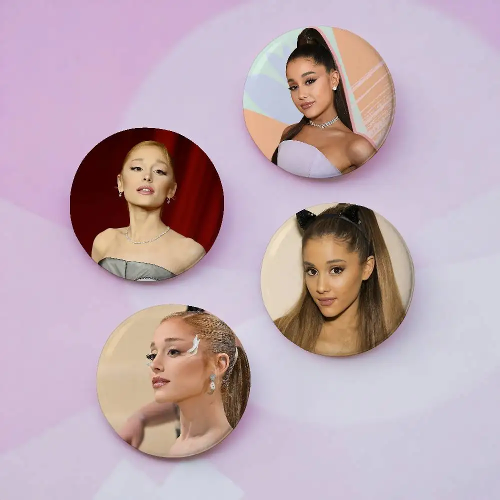 Pop Singer Ariana Grande Brooches Stylish Ornament Pins Exquisite Round Badge Bag Accessories Jewelry Gifts