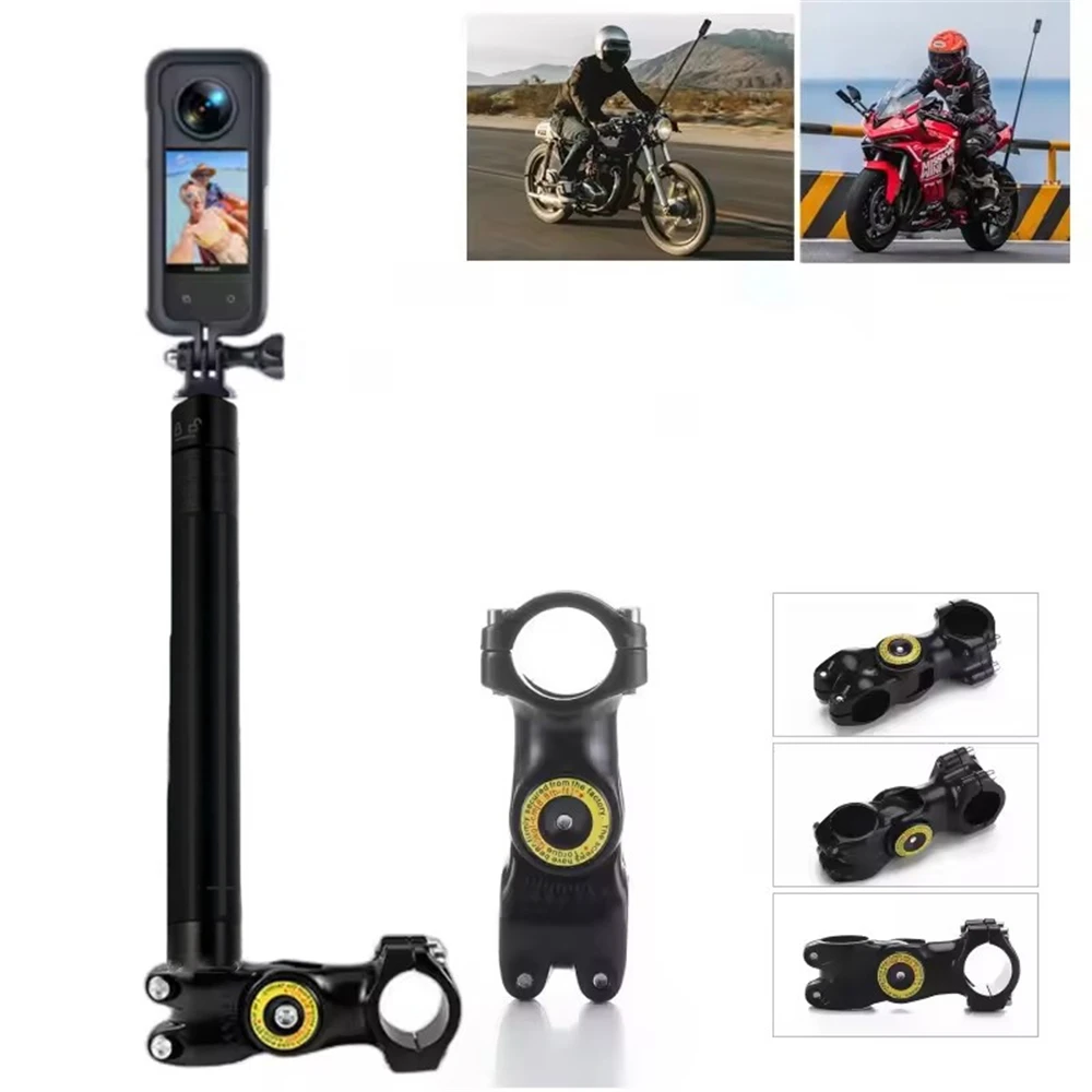 Motorcycle Bicycle Selfie Stick Monopod Mount Handlebar Bracket for Insta360 X5 X3 X4 GoPro Hero 13 12 11 10 9 8 DJI Accessories