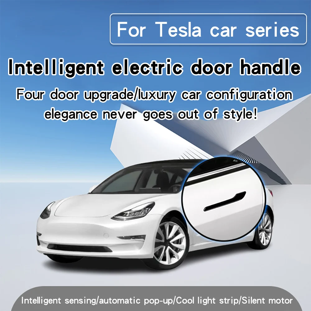 For Tesla Model 3 Y door handle upgrade lock Door electric handle electric light suction door lock