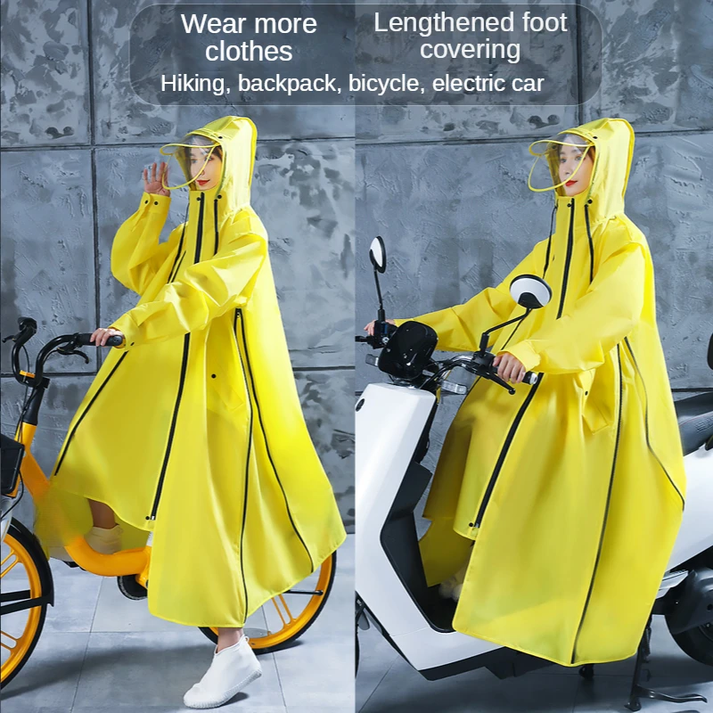 Raincoat Women's Long Full-body Foot-covering Jacket Men's Rainstorm Protection Outdoor Electric Bike Transparent Riding Poncho