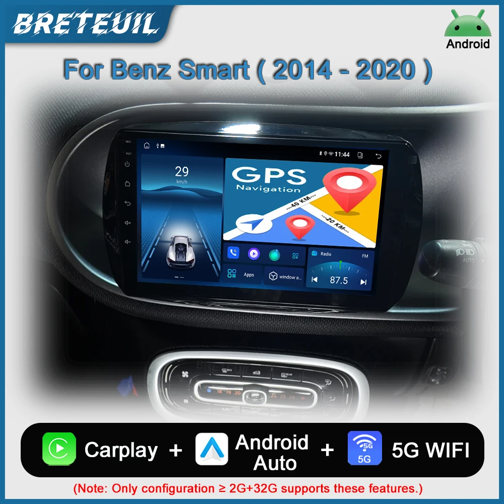 Para Benz Smart Fortwo 453 2014 2015 2016 2017 2018 2019 2020 Android Car Radio Multimedia Video Player Navegación GPS Carplay Pantalla Auto Estéreo Sistemas Inteligentes