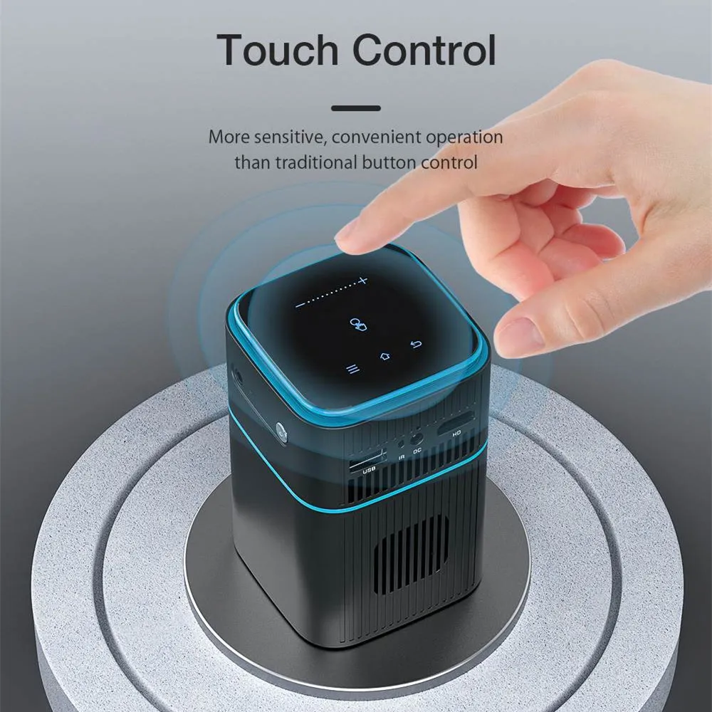 BlitzWolf-VT2 DLP Mini WIFI Projector Android 9.0 bluetooth Speaker 2.4G/5G WIFI Wireless Projectors Portable 1080P Hand Cinema