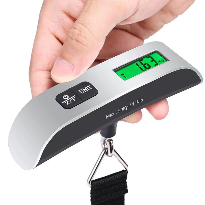 Timbangan Digital untuk Koper, Tas Perjalanan, Alat Timbang Bagasi Portabel, Timbangan Elektronik Gantung untuk Bagasi Tangan