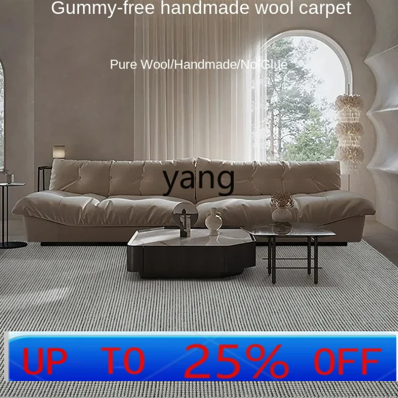 Lhh Glue-Free Double-Sided Pure Wool Carpet Hand-Woven Living Room Villa Light Luxury High-Grade