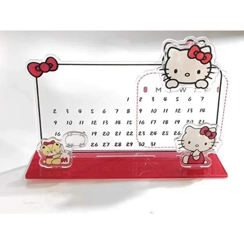 Sanrio Hello Kitty Acrylic Calendar Desktop Ornament Notepad Erasable Calendar Message Board Household Office School Supplies