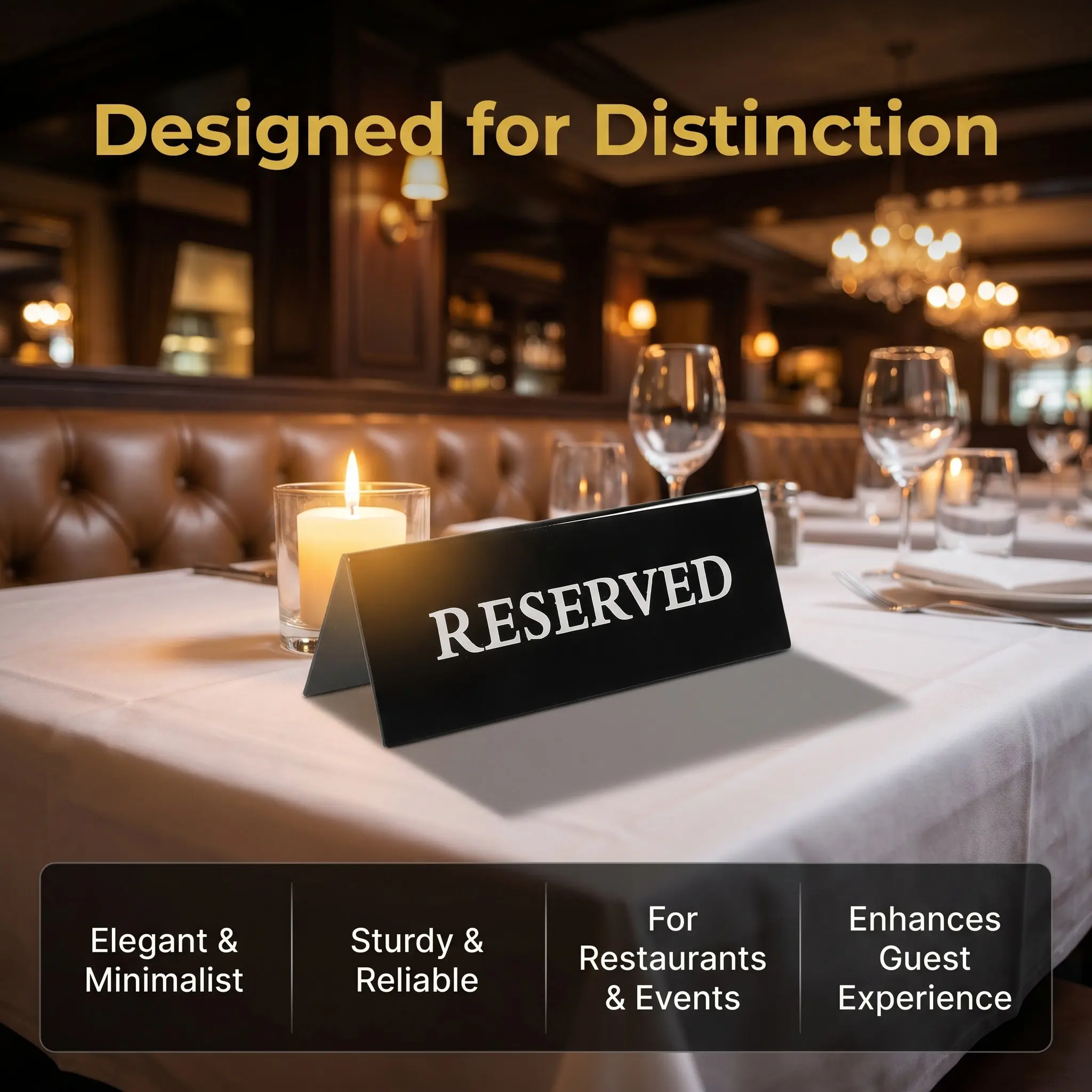 2Pcs Smoking Prohibited Signs Long-Lasting Reserved Table Signs for Weddings Parties Restaurants Banquets Meetings Events