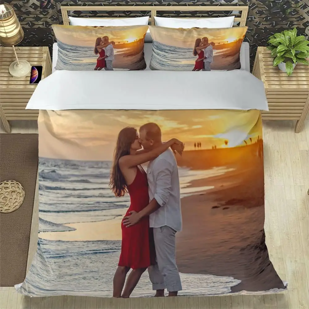 Custom Duvet Cover Customized Bedding Set with Image Text Suitable for Birthday,Christmas,Valentine\'s Day,Special Festival Gift