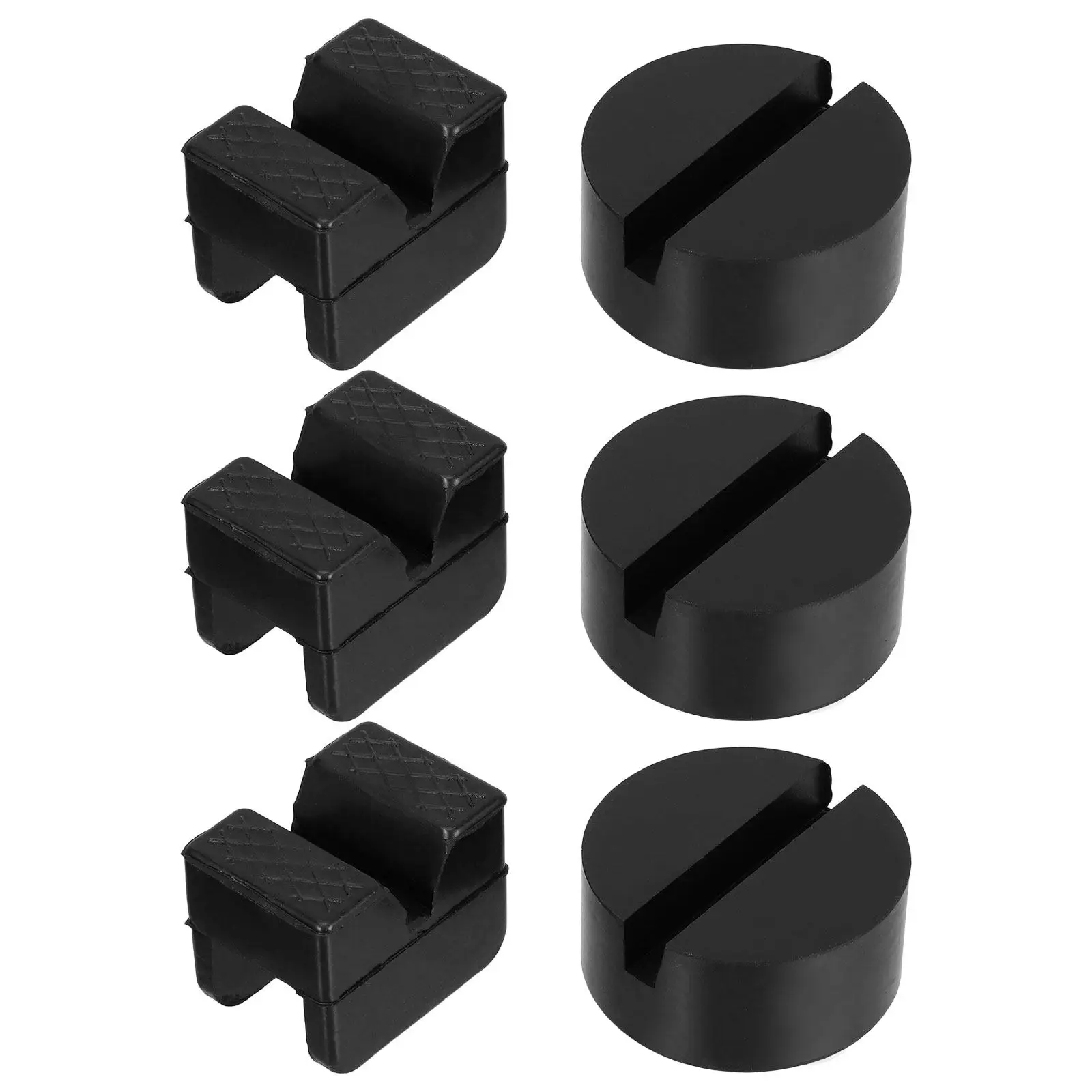 6Pcs Rubber Jack Stand Pads Slotted Floor Jack Adapter Anti-Slip Vibration Absorbing Car Frame Rail Protector Frame Rail Adapter