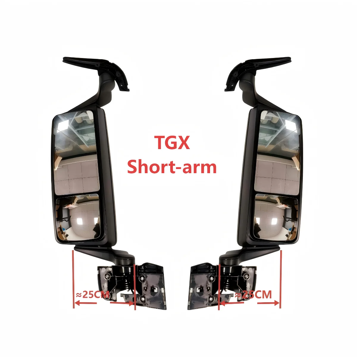 مناسبة لشاحنة MAN TGX مرآة الرؤية الخلفية بذراع قصير OE 81637306529 81637306560 81637306756 81637306531 81637306561 81637306765