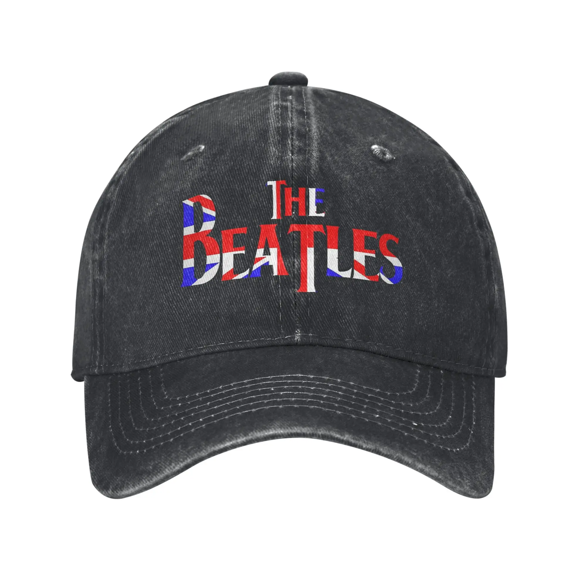 Boné de Beisebol B-Beatles para Homens e Mulheres, Boné de Denim Desgastado, Estilo Vintage, Ajustável para o Verão, Boné Snapback