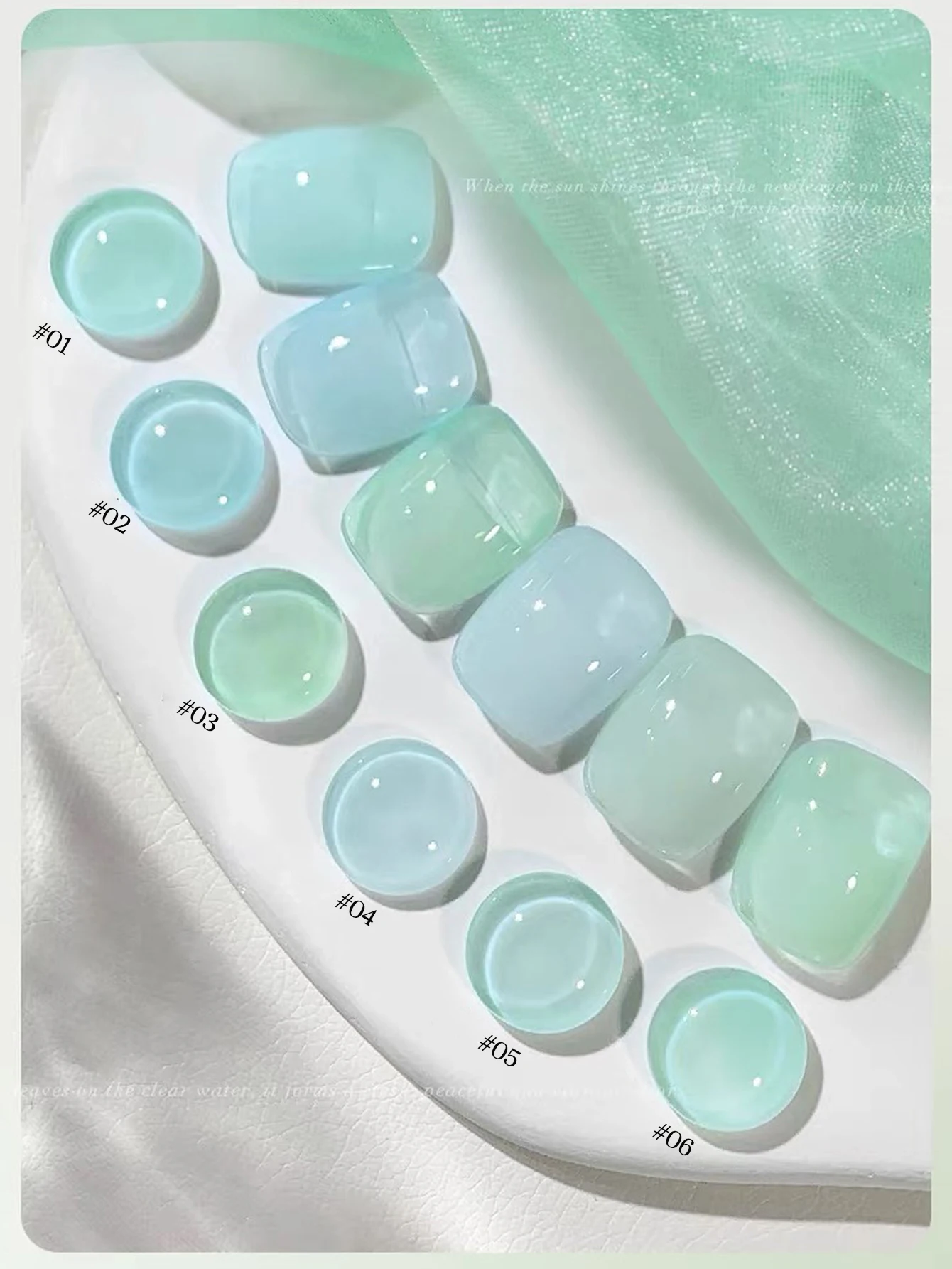 1-6pcs WS Ice Tranparent Mint Manbo Gel Nail Polish Sunmmer Refreshing Nail Art 2025 New Whitening Nail Supplies Green Nails