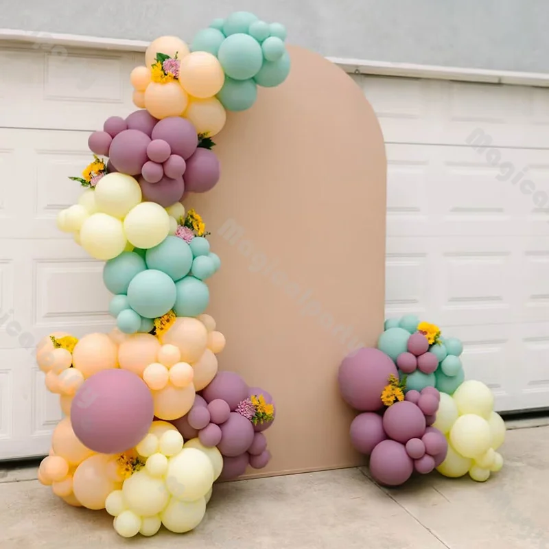 136pcs Green and Purple Balloons Garland Kit Holiday Party Decoration Balloons for Gender Reveal Engagement Wedding Baby Shower