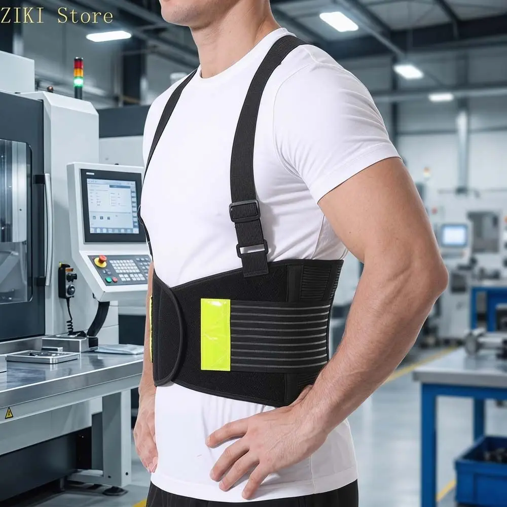 Ergonomic Waist Stabilizers Belt Breathable Protective Gear Back Support Belt Adjustable Shoulder Straps Spine Support