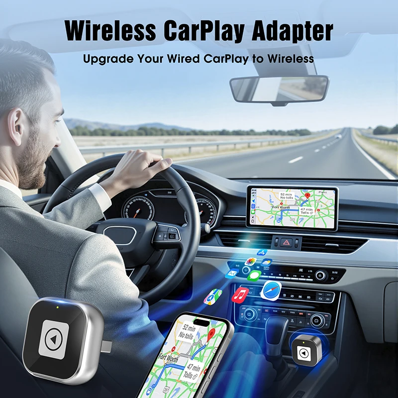 

Новый беспроводной адаптер CarPlay Android Auto USB Dongle Smart Mini Box Plug Play Универсальный для VW Toyota Nissan Honda Ford Benz