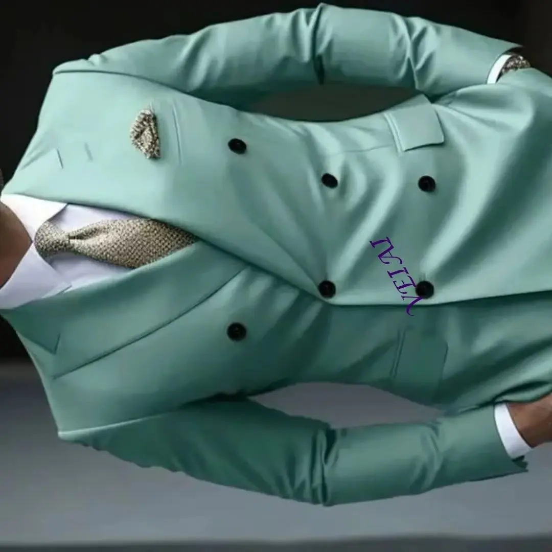 

Customized Men's Slim Fit Business Suit High Quality Solid Color Formal 2 Piece Two Button Fashion Blaze