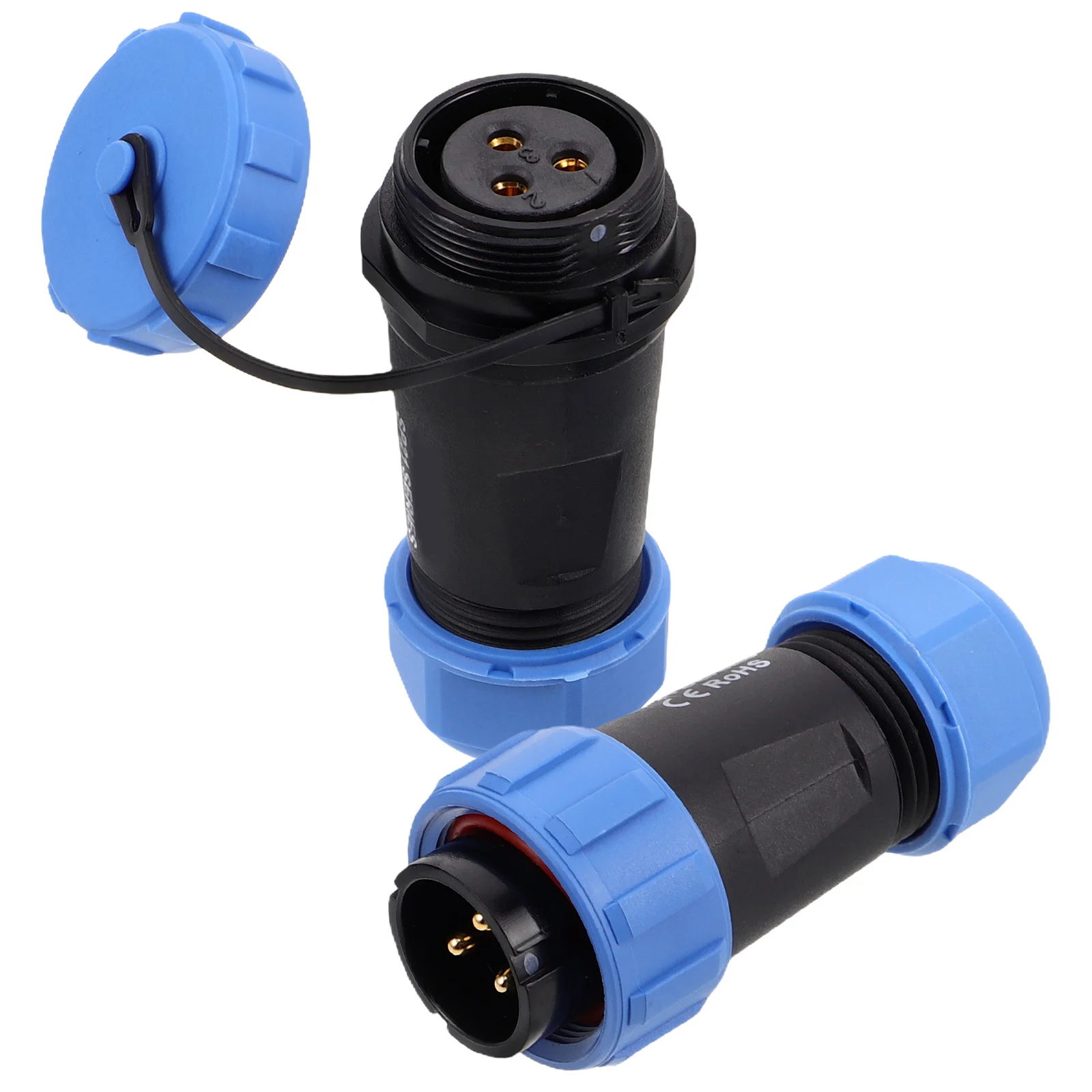 2Pcs Waterproof Aviation Plug Socket Circular Wire Connector 3 Pin Electrical Cable Connector for Industrial Machinery Equipment