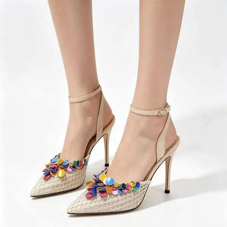 2026 Women's Pink Satin Bow-Knot Cut-out Sandals Chic Ankle-Wrap Platform Open Toe Chunky Heels Sandals Feminine Sweet Heels