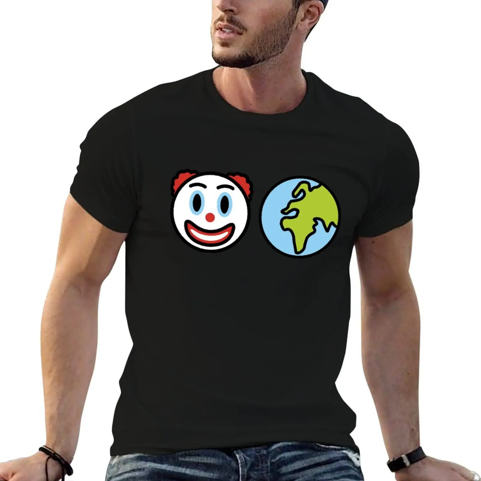 CLOWN WORLD T-Shirt Plus Size Solid Color T-Shirt