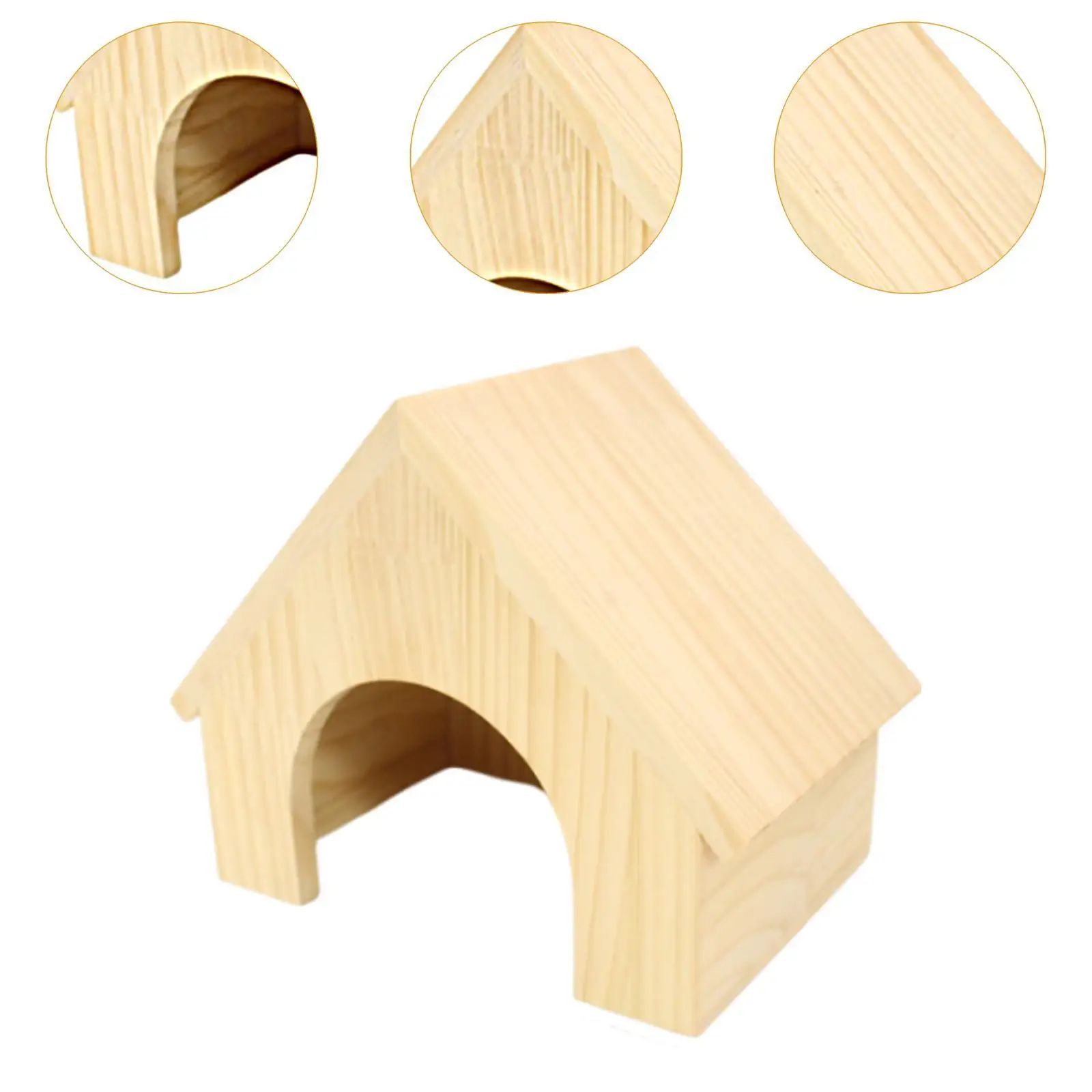 Hamster House Hide Supplies Small Animal Hideaway House Hamster Hideout Wood Pet Habitat for Hamster Lemmings Rat Mice Small Pet