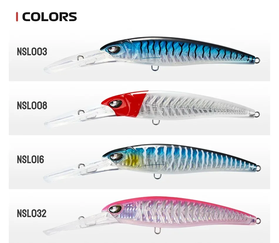 Noeby 2 stücke 47g 94g Tiefe Tauchen Große Minnow Köder Künstliche Wobbler Harten Köder Crankbait Meer Bass hecht Barsch Angelgerät – Detail 6