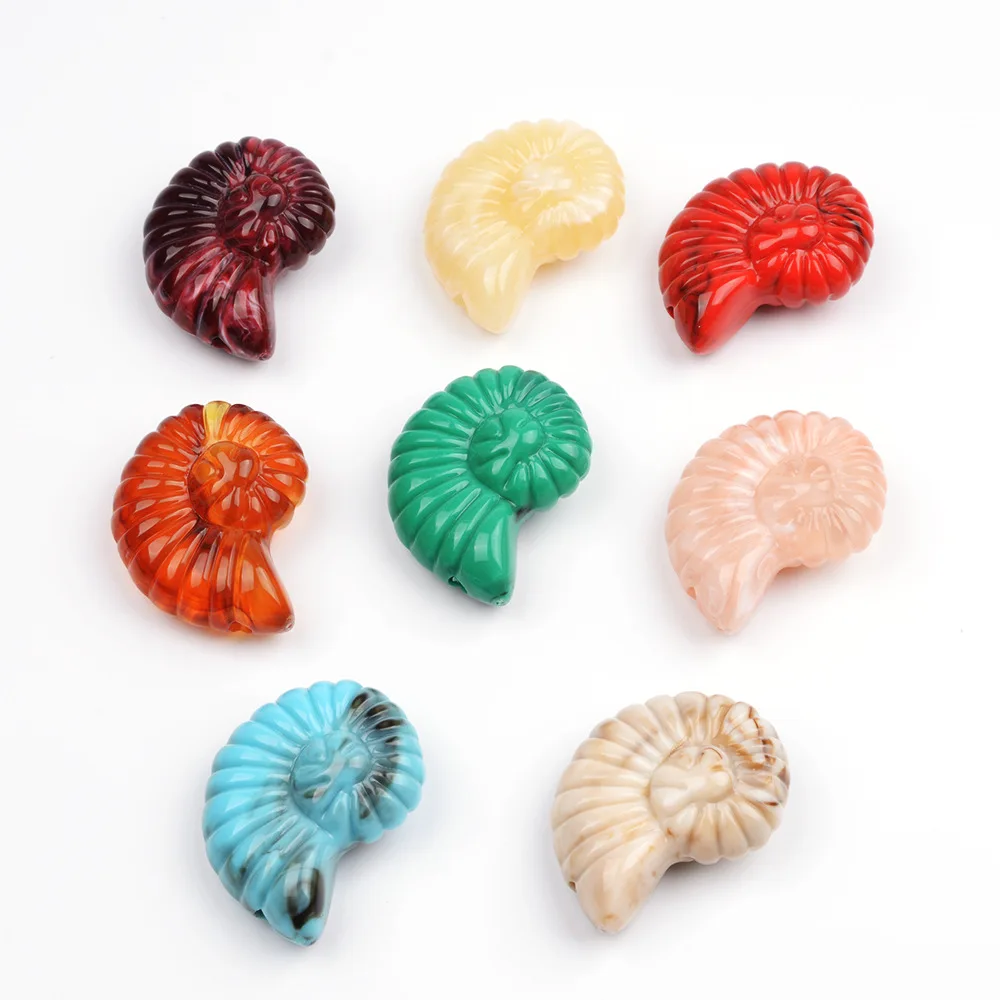 

6 Pieces 30*37mm Simulated Acrylic Conch Shell Horizontal Hole Bead DIY Makes Fashionable Jewelry Clothing Accessories Materials