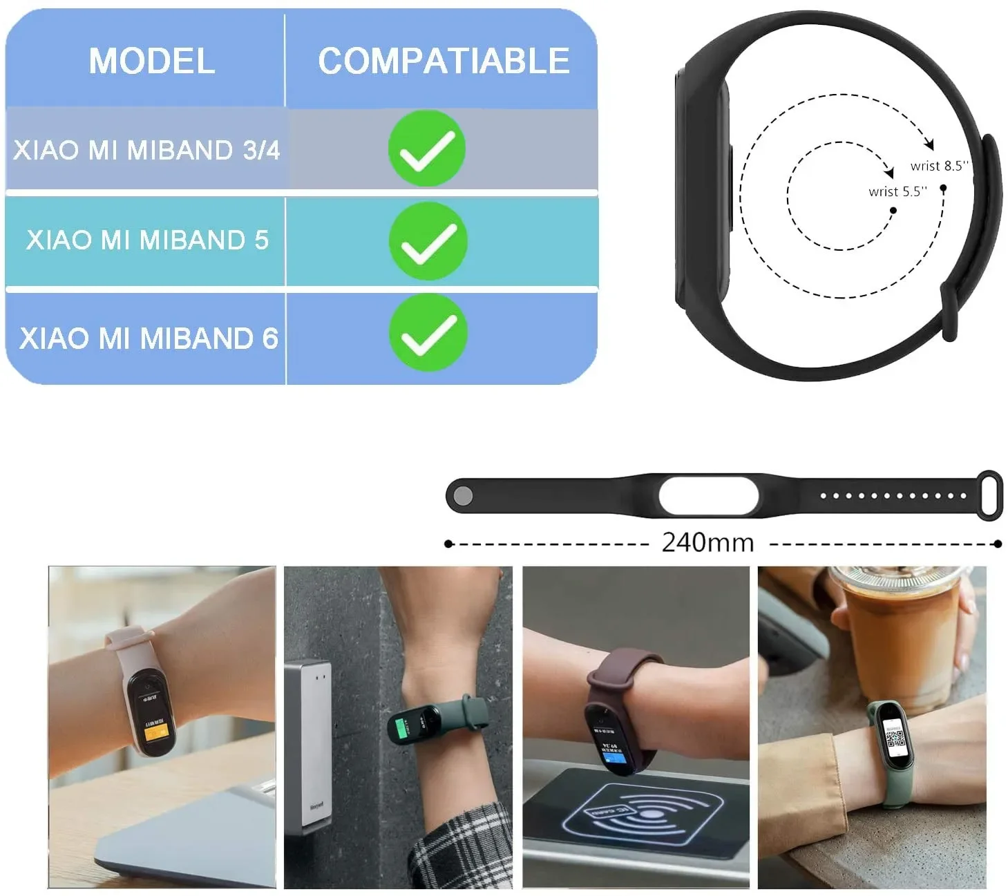 Pulseira para xiaomi mi band 8 7 6 5 4 3 silicone smartwatch pulseira mi banda substituição multi-cor tpu pulseiras de pulso