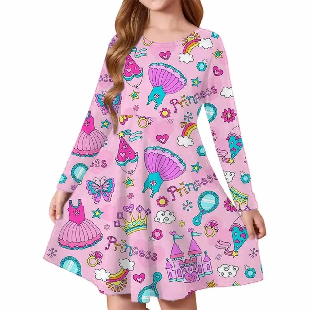 

2025 Summer New Girl Angel & Stitch 3d Printed Short Sleeved Dress Loose And Comfortable Party Dress Princess Dress