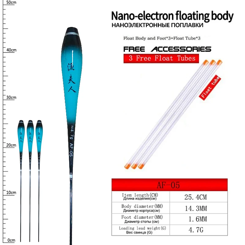 3 Stück Nano-Schwimmerkörper + 3 Stück Leuchtende Röhren ohne Schwanz, CR425 Batterie, Angelzubehör für Ozean, Meer und See – Detail 11