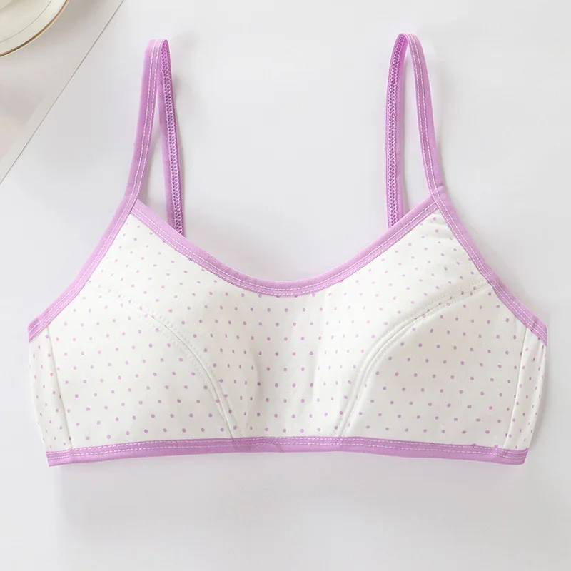 

2025 Female Student Developmental Bra Sling Girl Comfort No Steel Ring Breathable Cotton Bra Teen Puberty Training Bra 8 To 16 Y