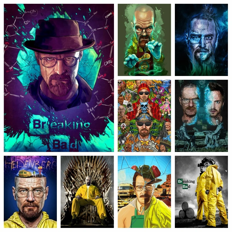 

Breaking Bad Classic TV Series Diamond Embroidery Painting AB Drills Walter White Portrait Photo Art Cross Stitch Mosaic Decor