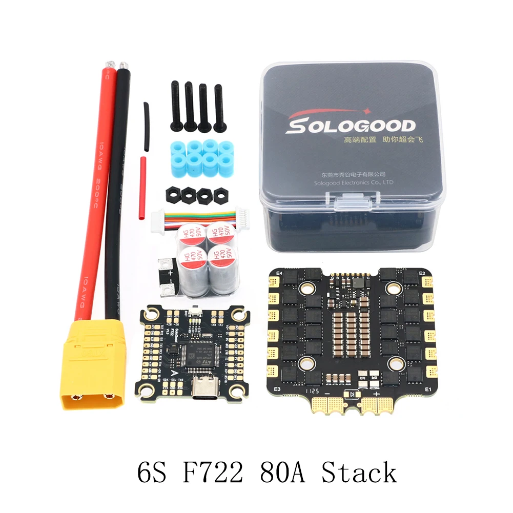 SoloGood 6S F722 60A Stack / 8S F722 60A Stack / 6S F722 80A Stack / 8S F722 80A Stack F722 FC & 6S/8S 60A/80A ESC