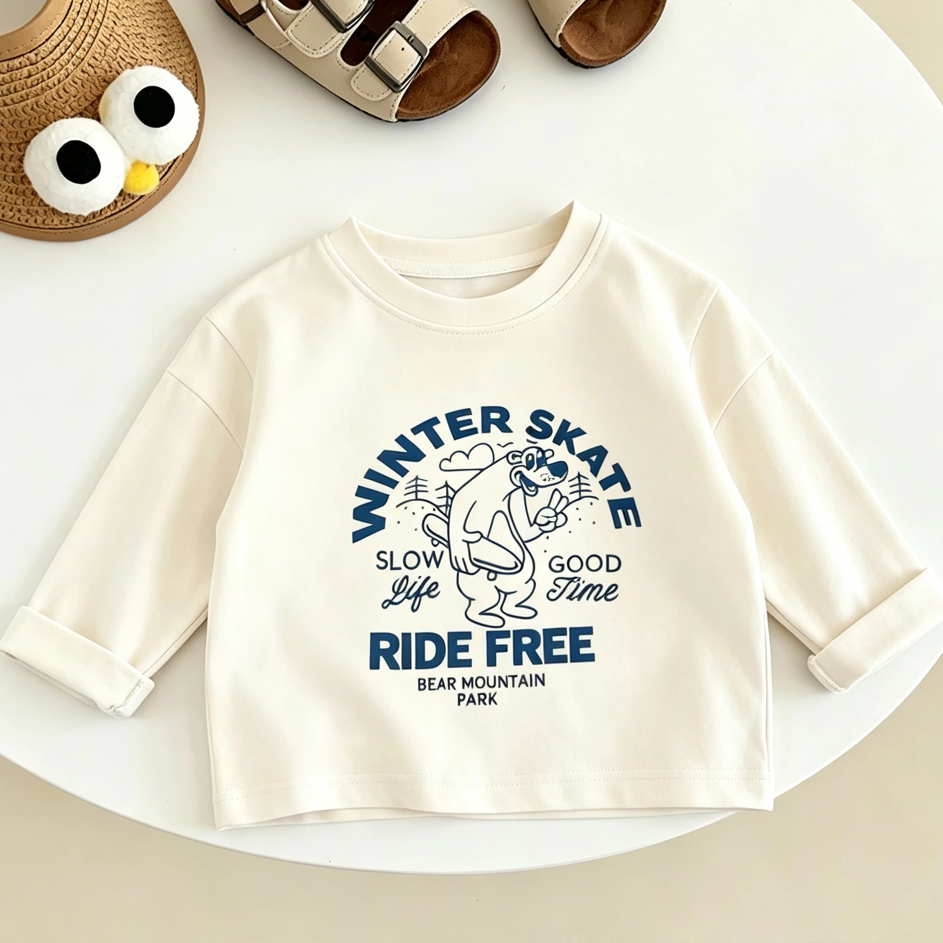 Printing TShirt Crewneck Pullovers Boys And Girls Lovely Tees Fashion Casual Spring Clothes Child Thin Pure Cotton Long Sleeve