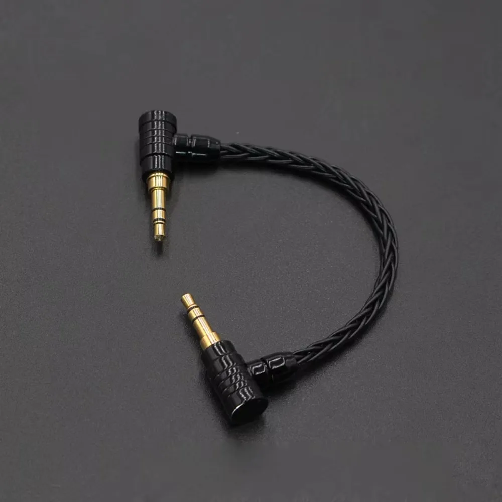 Audiocrast 10cm 3.5mm Male to 3.5mm Male 8cores Silver Plated 3.5 mm Stereo Audio Hifi Audio cable car AUX wire cable