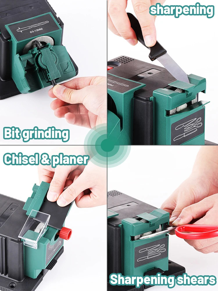 220V Multifunction Electric Knife Sharpener 65W Grinder Machine For Scissors Planer Iron Chisel Drill Bit Grinding