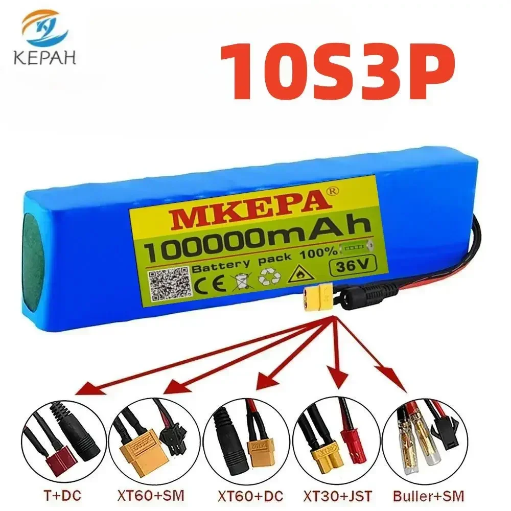 

10S3P 36V 100Ah 18650 Rechargeable Lithium Battery Pack 1000W Power Modified Bicycle electric scooter