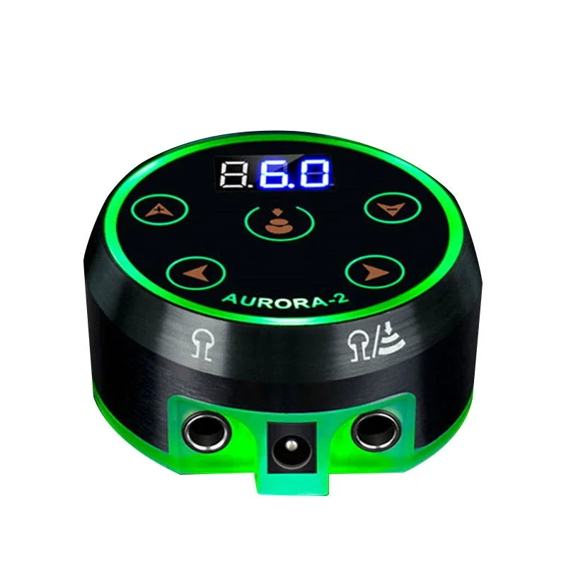 New Professional Mini  AURORA II Digtal  LCD Tattoo Power Supply with Power Adaptor for Coil & Rotary Tattoos Machines