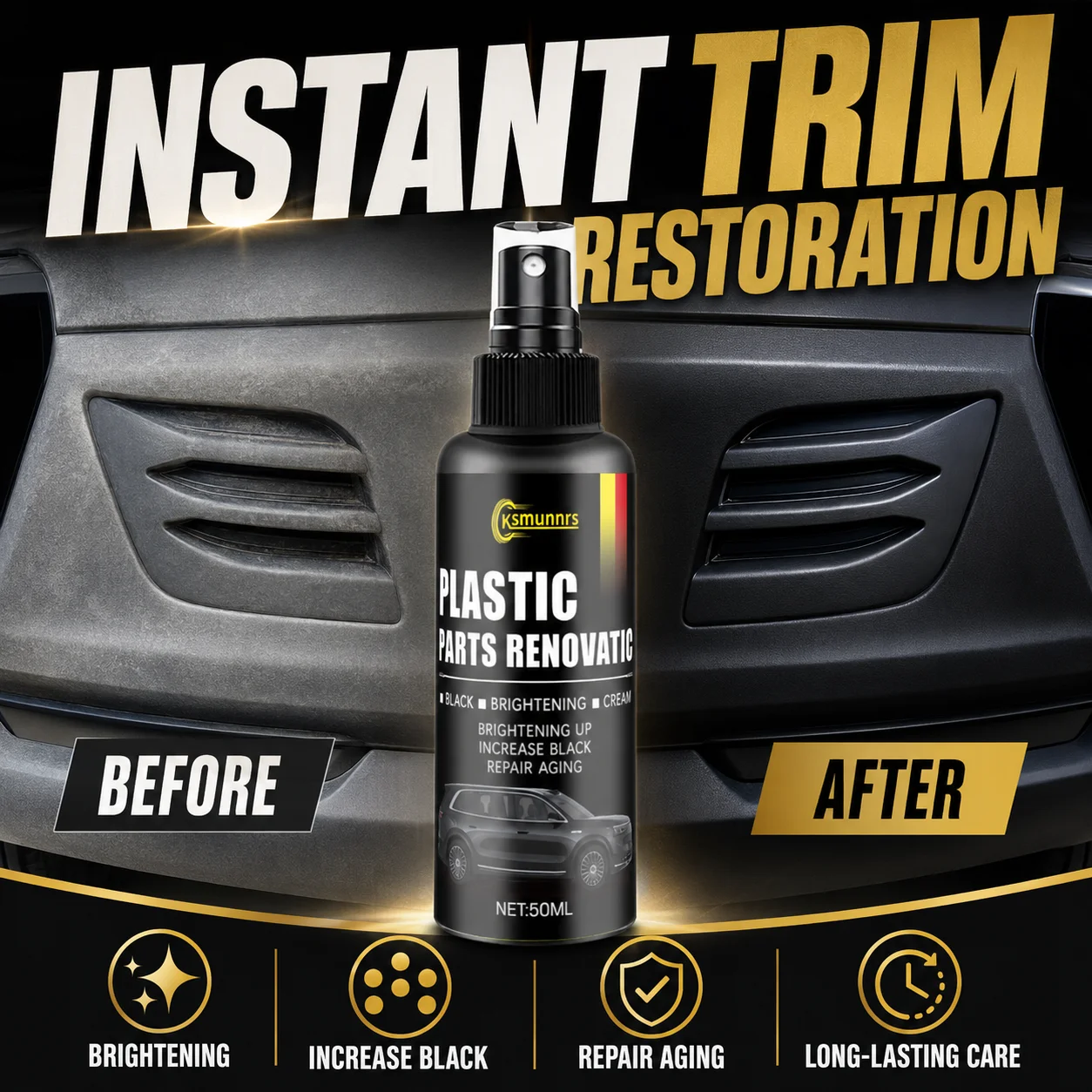 New Automobile plastic coating spray, interior renovation protector, long-term hydrophobic scratch resistant coating, instrument