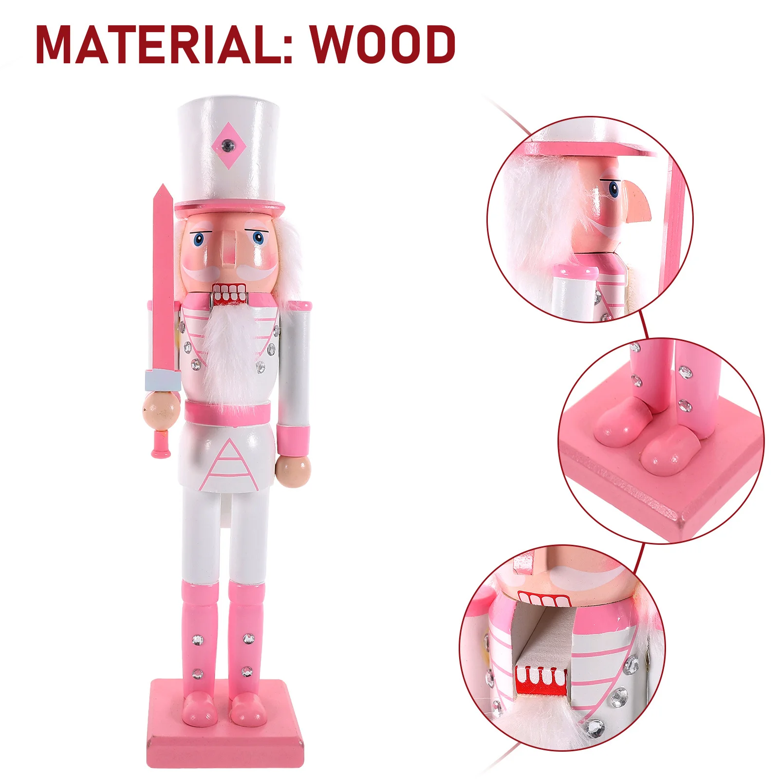 

Xmas Nutcracker Soldier Wooden Nutcracker Decor Christmas Nutcrackers Figures Festive Home Decoration Smooth Xmas Nutcrackers