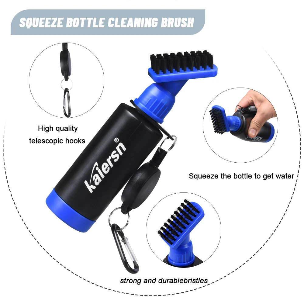 فرشاة تنظيف غلاية الجولف المطورة، رأس فرشاة تنظيف الرش، اضغط يدويًا بثلاثة ألوان اختيارية لتنظيف الجولف