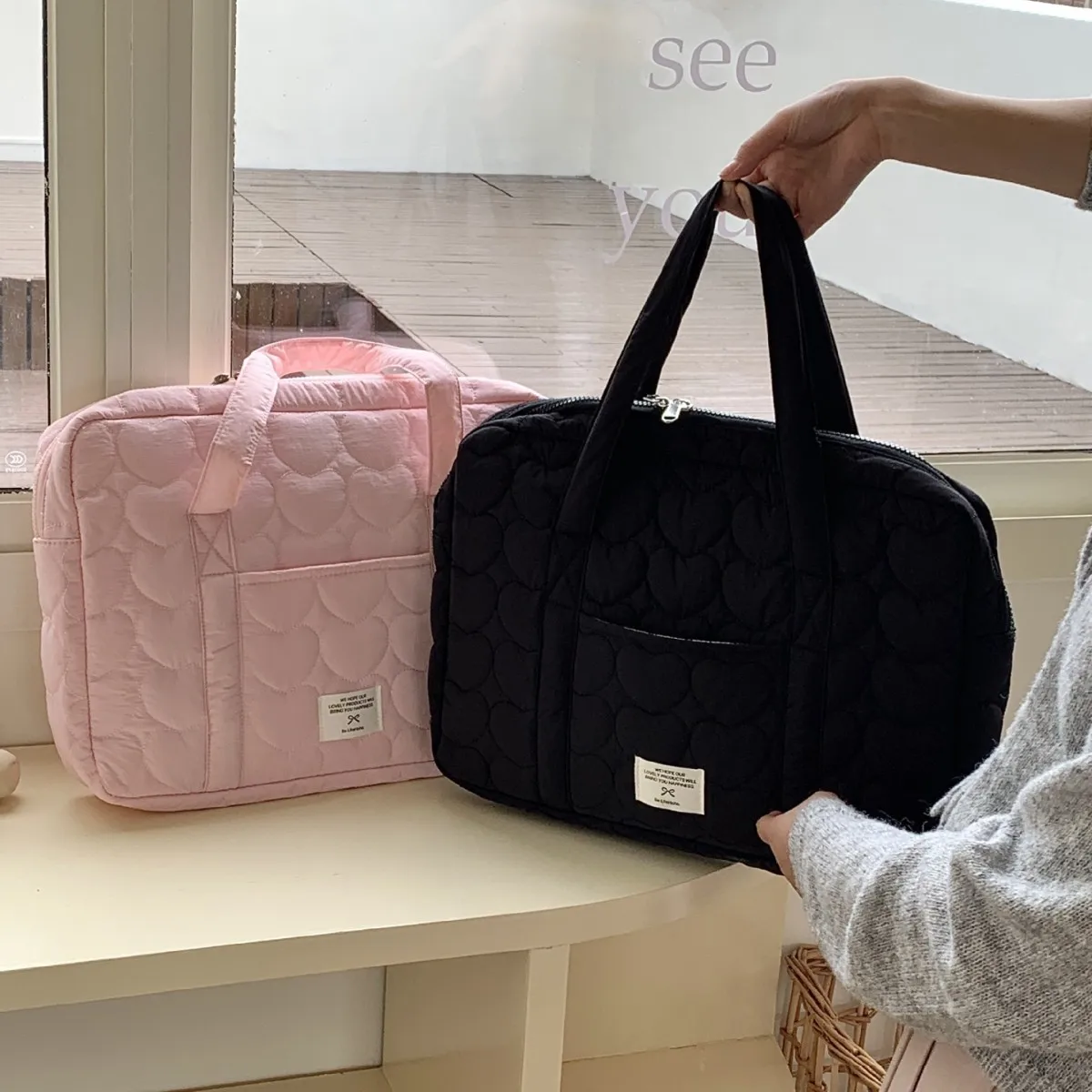 1 minimalist heart-shaped laptop bag, large size, large capacity, universal travel bag, notebook inner bag, tote bag