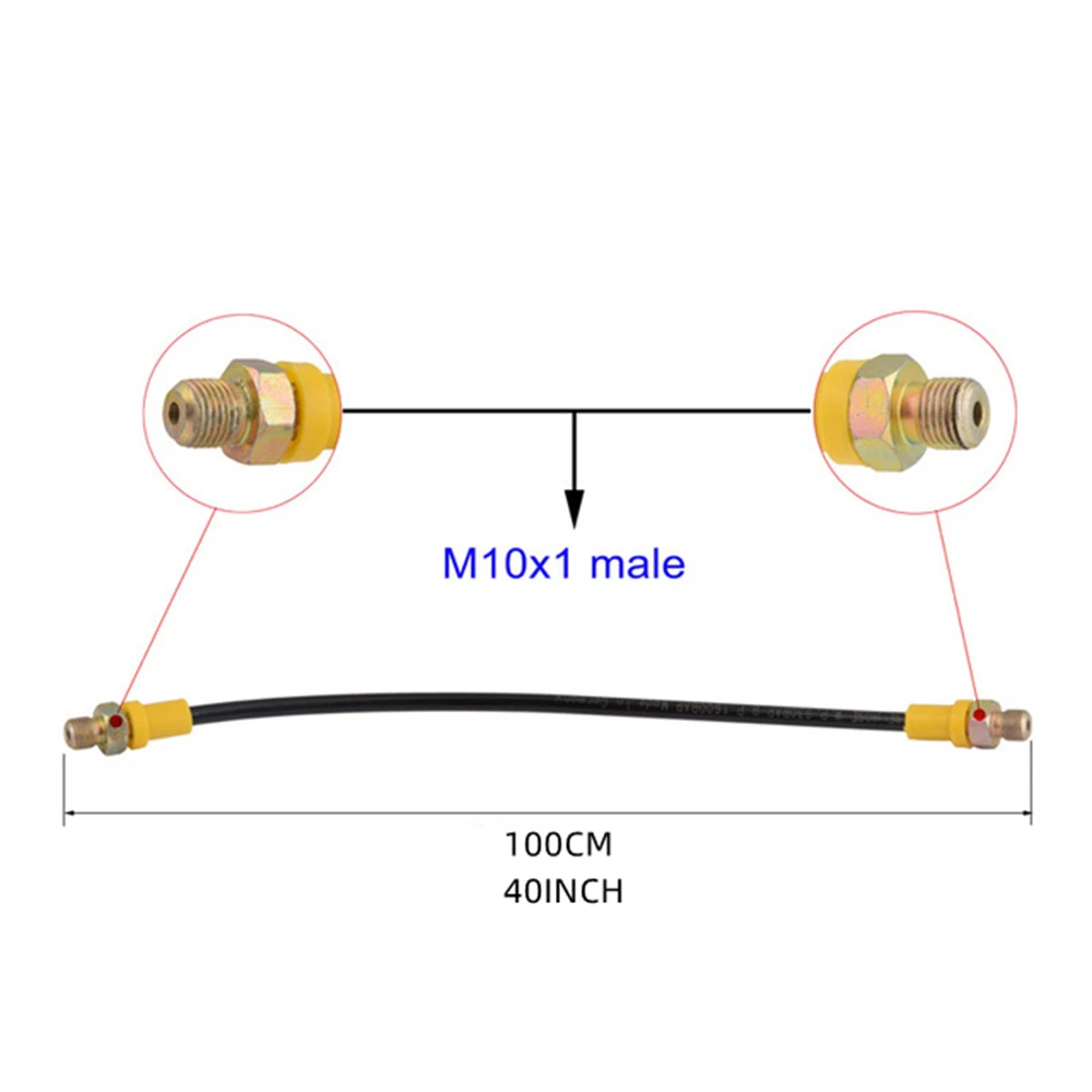 40 Inch High Pressure Tube with M10x1 external thread 100cm long nylon hose 400bar 6000 PSI air pressure for replacement