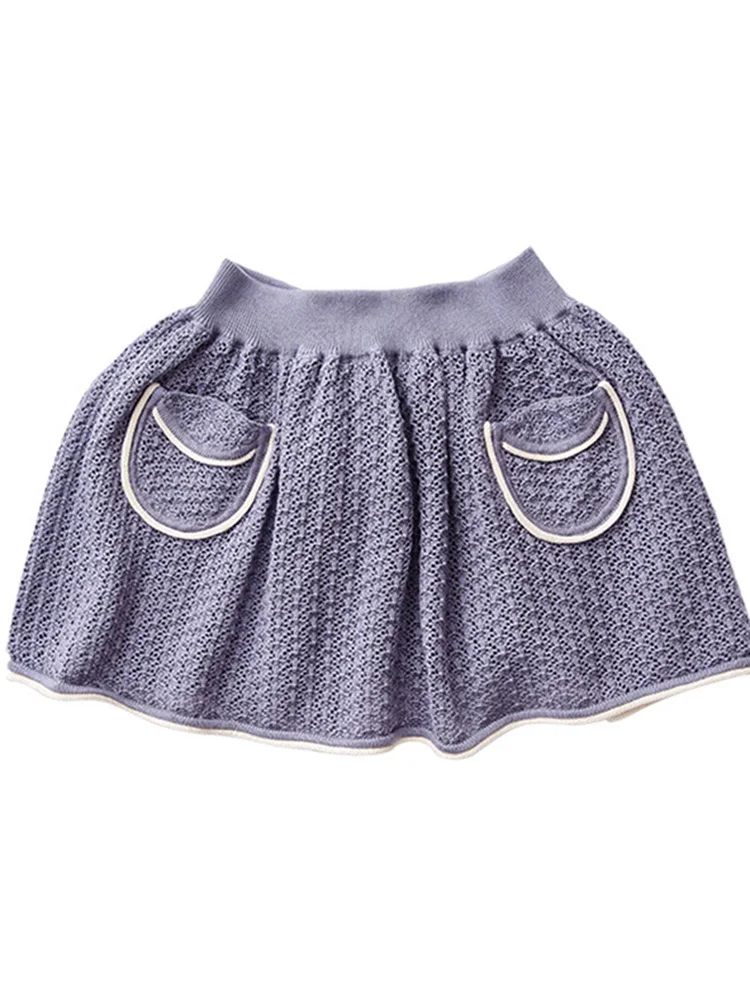 

2022 New Children's Skirt Little Girl Thin Hollow Knitted Skirt Jacquard Half Skirt Girls Skirt Summer girls skirts