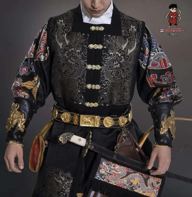 Concealed Weave Goldfish Mask Royal Guards Flying Fish Suit Han Suit Ming Dynasty Drag Cloud Shoulder Taoist Robe Round Neck