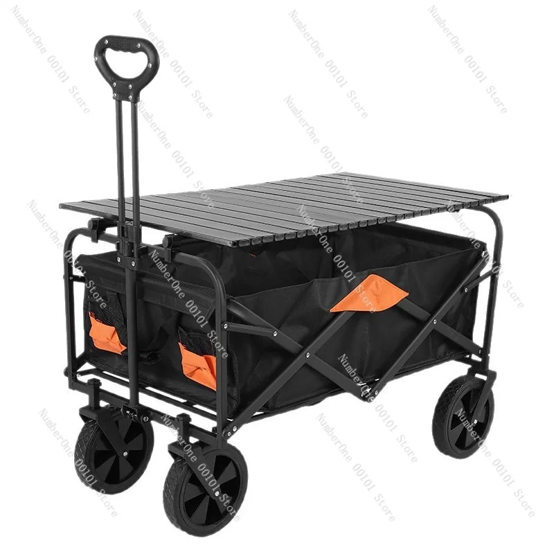 All-Metal Camping Push Cart,Heavy-Duty Portable Storage Wagon,Multi-Purpose Outdoor Transport Cart for Camping and Vending