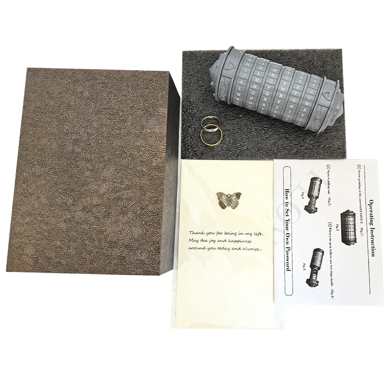 دافينشي رمز كريبتكس قفل بكلمة مرور الذكاء لغز الدماغ هدية رومانسية مضحكة لصديق جميل Juegos De Ingenio Rompecabezas #3