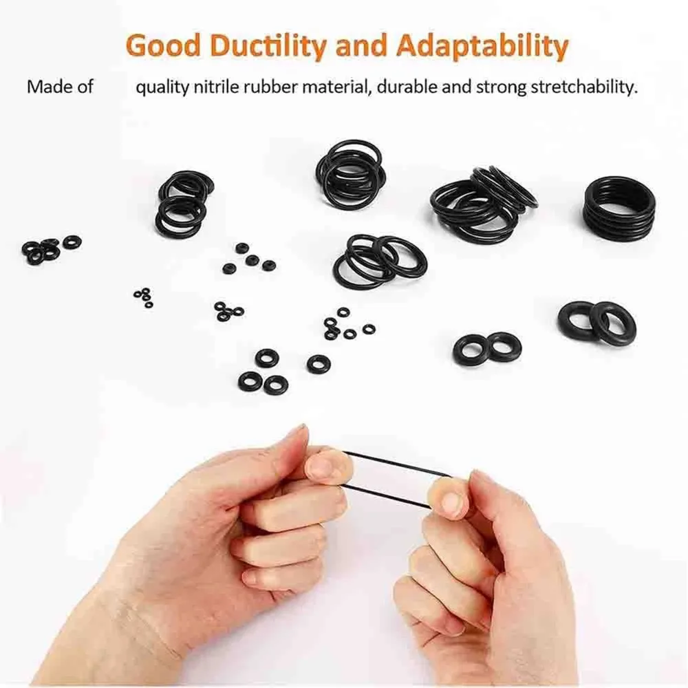 1200 Pcs Waterproof O-Ring Assortment Kit - Rubber Seals for Plumbing, Automotive & General Repairs