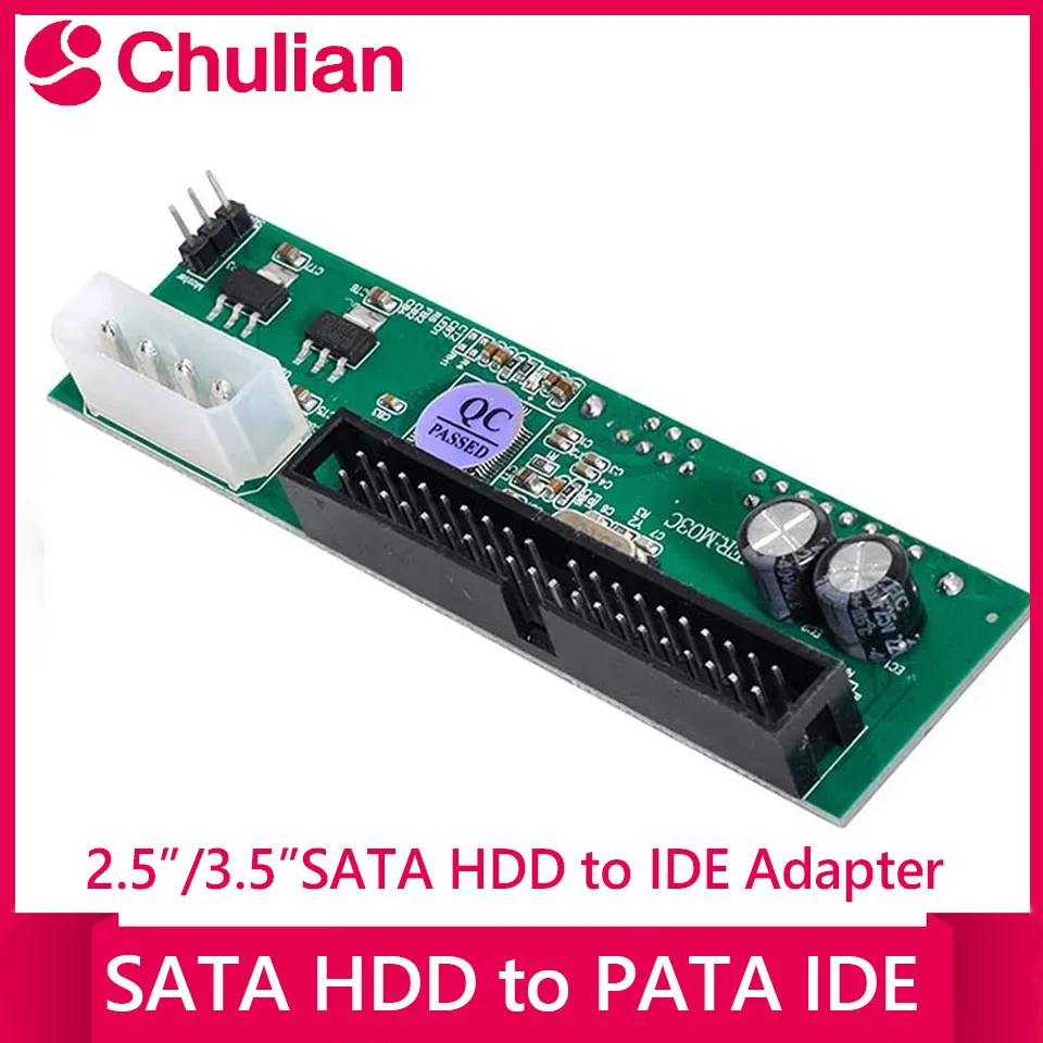2.5 to 3.5 Inch Sata Female to IDE Male Adapter Converter 40 Pin Port 1.5Gbps Support for HDD CD DVD Serial ATA 133 100